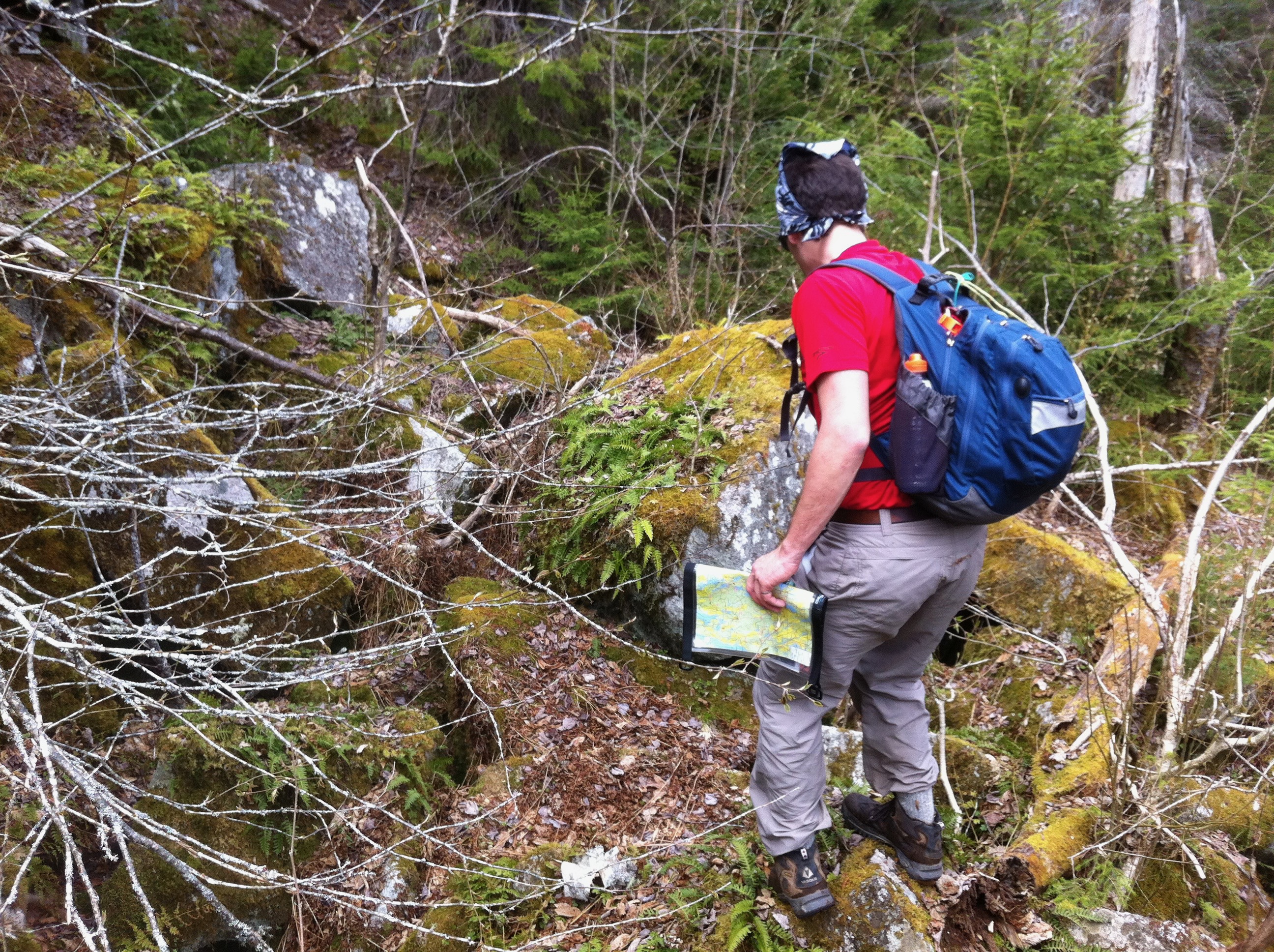 A tired but smiling competitor during the adventure race.